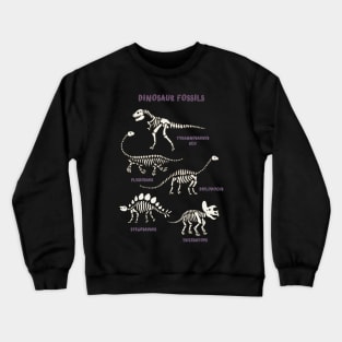 Dinosaur Fossils - placement in purple Crewneck Sweatshirt